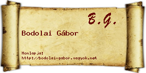 Bodolai Gábor névjegykártya